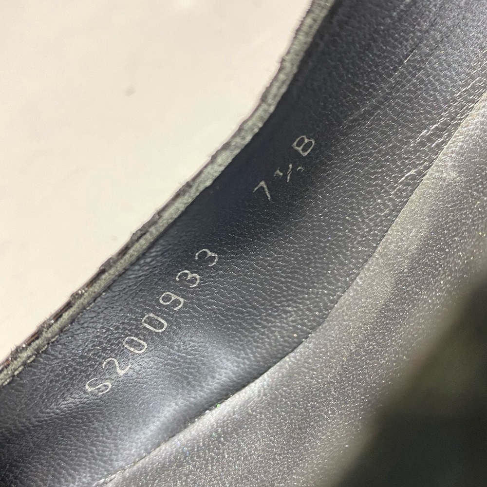 Stuart Weitzman Black Leather Square Toe Heels Pumps.Size 7.5 - Picture 13 of 15